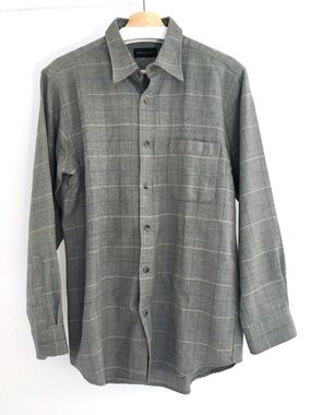 Kansai Yamamoto 1990s Wool Minimal Grid Check Shirt